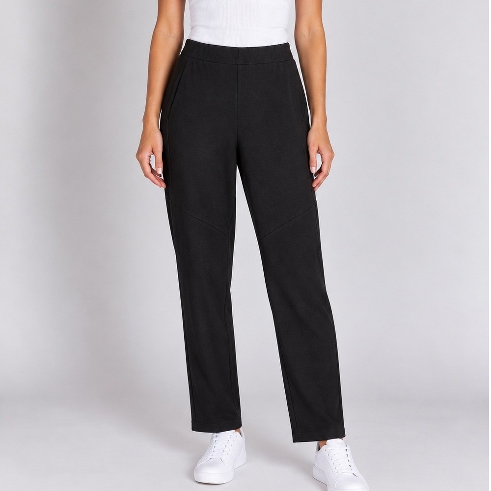 Eileen Fisher Pull On Knee Seam Slim Pants Quiet Luxury Old Money Dark Academia